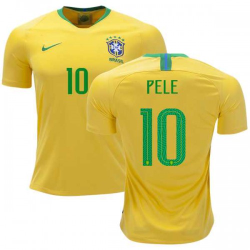 Brazil #10 Pele Home Kid Soccer Country Jersey Brazil #10 Pele Home Kid Soccer Country Jersey