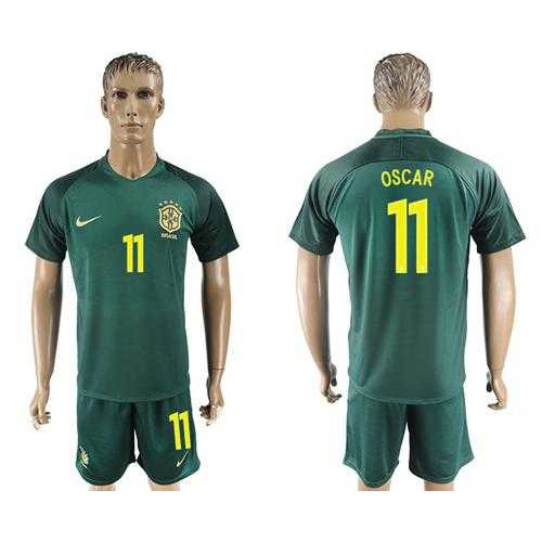 Brazil #11 Oscar Away Soccer Country Jersey Brazil #11 Oscar Away Soccer Country Jersey