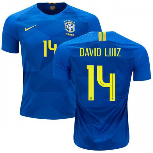 Brazil #14 David Luiz Away Kid Soccer Country Jersey Brazil #14 David Luiz Away Kid Soccer Country Jersey