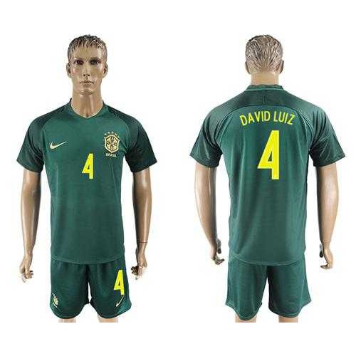 Brazil #4 David Luiz Away Soccer Country Jersey Brazil #4 David Luiz Away Soccer Country Jersey