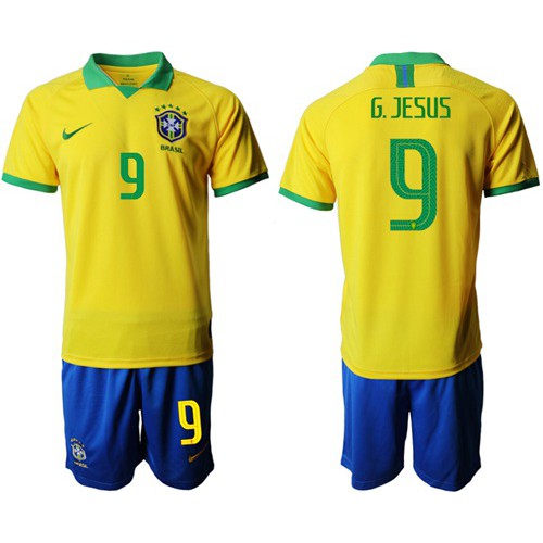 Brazil #9 G.Jesus Home Soccer Country Jersey Brazil #9 G.Jesus Home Soccer Country Jersey