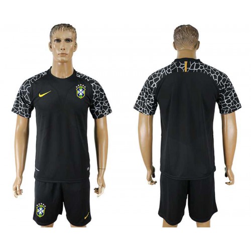 Brazil Black Goalkeeper 2018 FIFA World Cup Soccer Jersey Brazil Black Goalkeeper 2018 FIFA World Cup Soccer Jersey