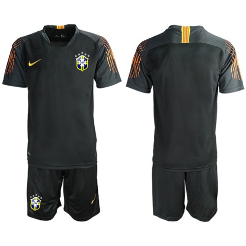 Brazil Blank Black Goalkeeper Soccer Country Jersey Brazil Blank Black Goalkeeper Soccer Country Jersey