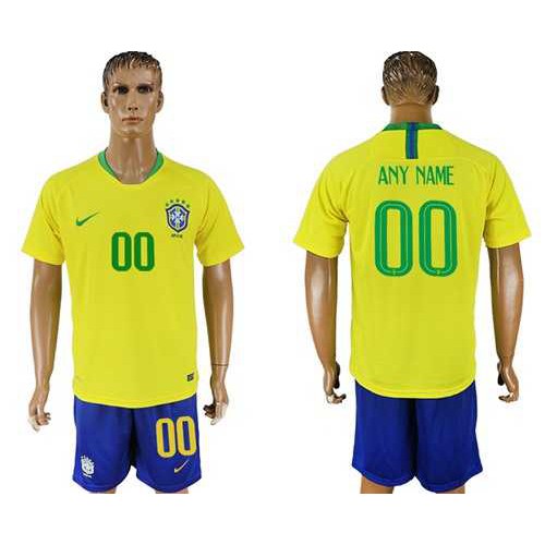 Brazil Personalized Home Soccer Country Jersey Brazil Personalized Home Soccer Country Jersey