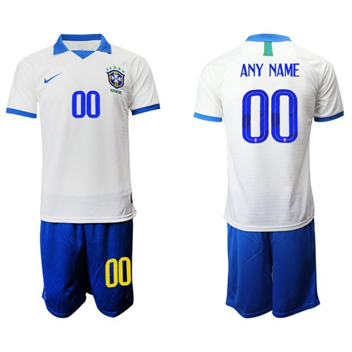Brazil Personalized White Soccer Country Jersey Brazil Personalized White Soccer Country Jersey