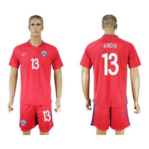 Chile #13 Andia Home Soccer Country Jersey Chile #13 Andia Home Soccer Country Jersey