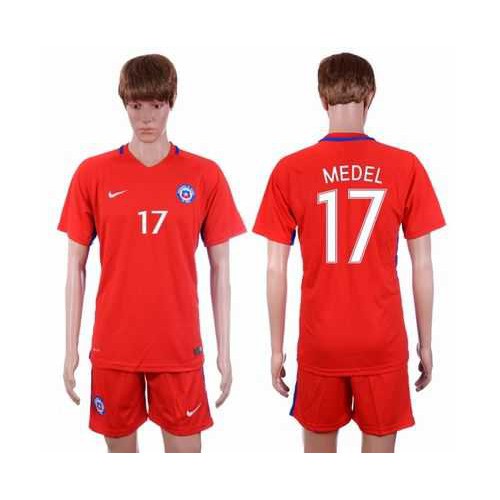 Chile #17 Medel Home Soccer Country Jersey Chile #17 Medel Home Soccer Country Jersey