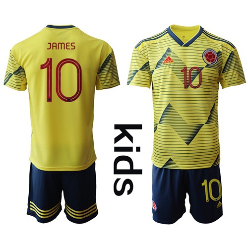 Colombia #10 James Home Kid Soccer Country Jersey Colombia #10 James Home Kid Soccer Country Jersey