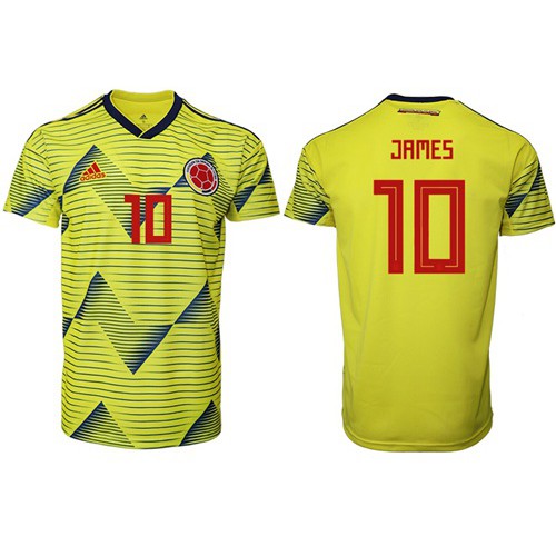 Colombia #10 James Home Soccer Country Jersey Colombia #10 James Home Soccer Country Jersey