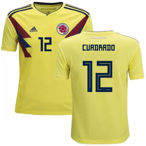 Colombia #12 Cuadrado Home Kid Soccer Country Jersey Colombia #12 Cuadrado Home Kid Soccer Country Jersey
