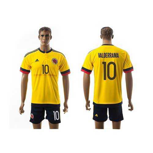Colombia #10 Valderrama Home Soccer Country Jersey Colombia #10 Valderrama Home Soccer Country Jersey