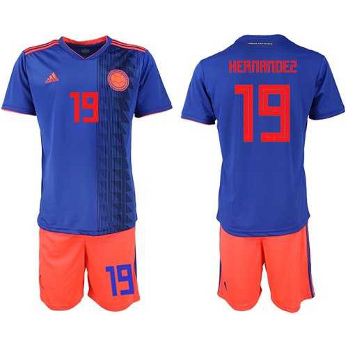 Colombia #19 Hernandez Away Soccer Country Jersey Colombia #19 Hernandez Away Soccer Country Jersey
