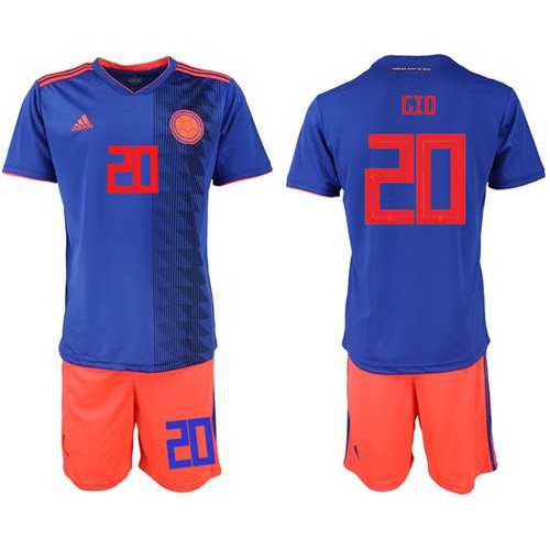 Colombia #20 Gio Away Soccer Country Jersey Colombia #20 Gio Away Soccer Country Jersey