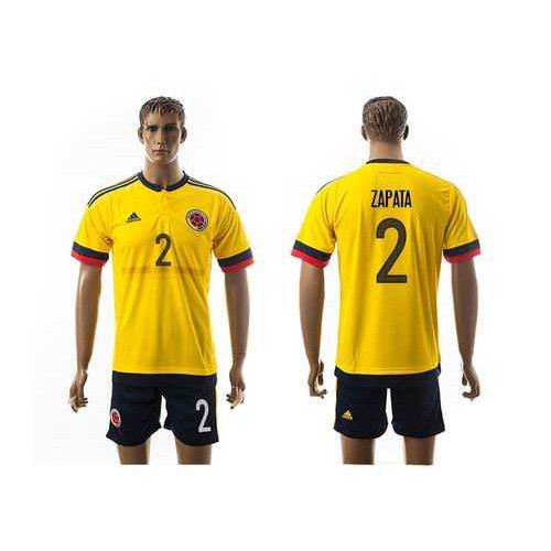 Colombia #2 Zapata Home Soccer Country Jersey Colombia #2 Zapata Home Soccer Country Jersey