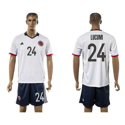 Colombia #24 Lucumi Away Soccer Country Jersey Colombia #24 Lucumi Away Soccer Country Jersey