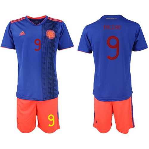 Colombia #9 Falcao Away Soccer Country Jersey Colombia #9 Falcao Away Soccer Country Jersey