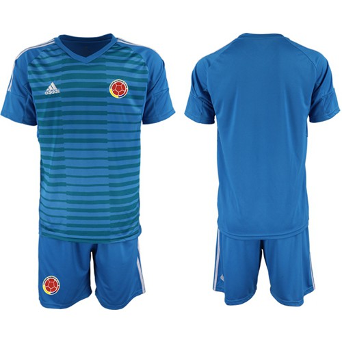 Colombia Blank Blue Goalkeeper Soccer Country Jersey Colombia Blank Blue Goalkeeper Soccer Country Jersey