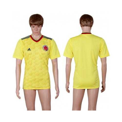 Colombia Blank Home Soccer Country Jersey Colombia Blank Home Soccer Country Jersey
