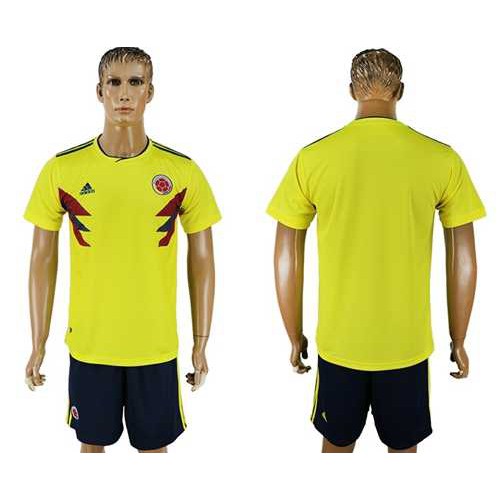 Colombia Blank Home Soccer Country Jersey Colombia Blank Home Soccer Country Jersey