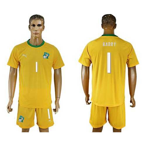 Cote dlvoire #1 Barry Home Soccer Country Jersey Cote dlvoire #1 Barry Home Soccer Country Jersey