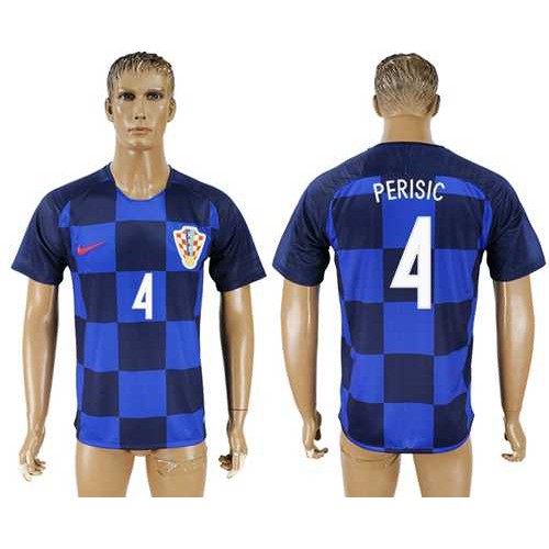 Croatia #4 Perisic Away Soccer Country Jersey Croatia #4 Perisic Away Soccer Country Jersey