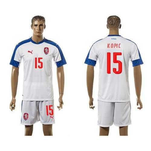 Czech #15 Kopic Away Soccer Country Jersey Czech #15 Kopic Away Soccer Country Jersey