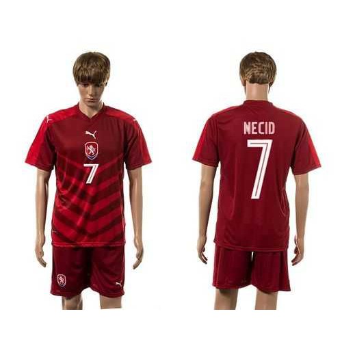 Czech #7 Necid Red Home Soccer Country Jersey Czech #7 Necid Red Home Soccer Country Jersey