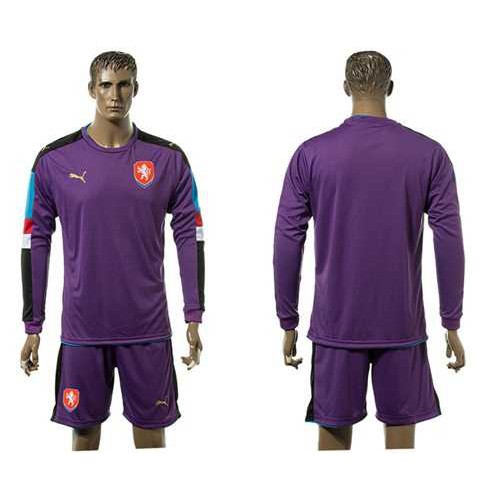 Czech Blank Purple Goalkeeper Long Sleeves Soccer Country Jersey Czech Blank Purple Goalkeeper Long Sleeves Soccer Country Jersey