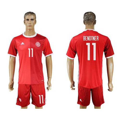 Danmark #11 Bendtner Red Home Soccer Country Jersey Danmark #11 Bendtner Red Home Soccer Country Jersey