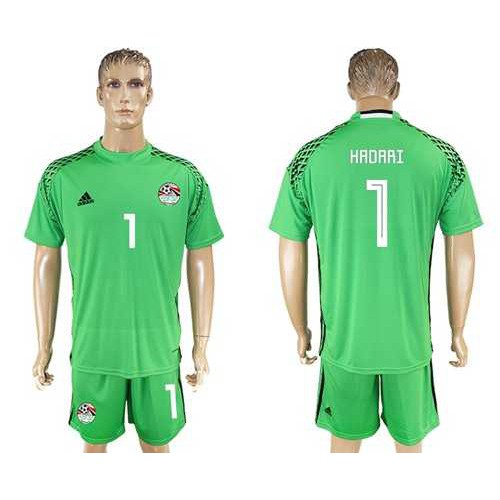 Egypt #1 Hadari Green Goalkeeper Soccer Country Jersey Egypt #1 Hadari Green Goalkeeper Soccer Country Jersey