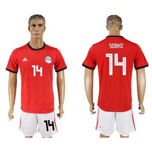 Egypt #14 Sobhi Red Home Soccer Country Jersey Egypt #14 Sobhi Red Home Soccer Country Jersey
