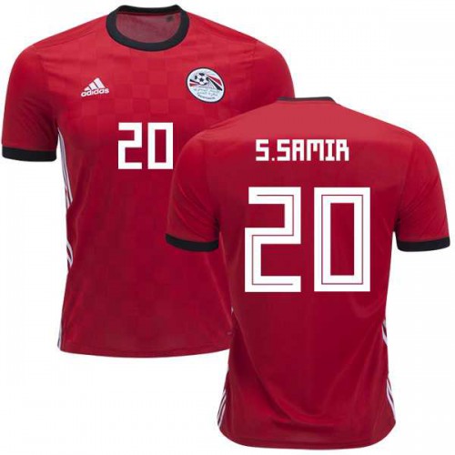 Egypt #20 S.Samir Red Home Soccer Country Jersey Egypt #20 S.Samir Red Home Soccer Country Jersey