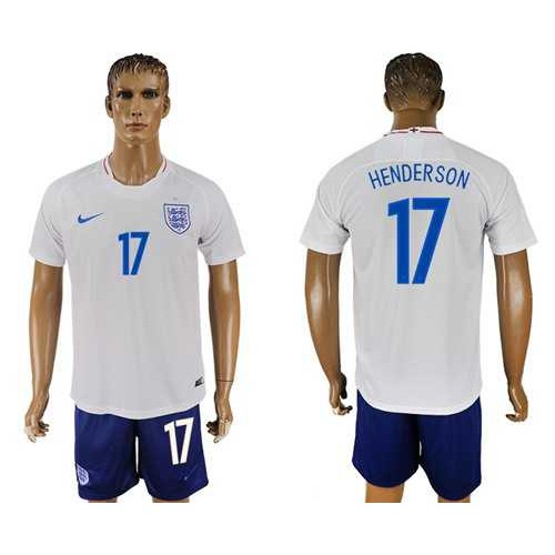 England #17 Henderson Home Soccer Country Jersey England #17 Henderson Home Soccer Country Jersey