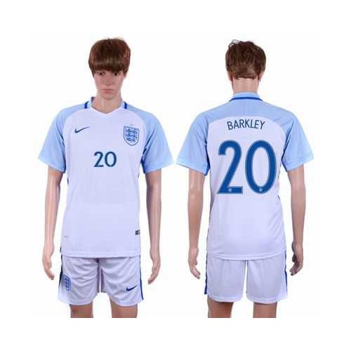 England #20 Barkley Home Soccer Country Jersey England #20 Barkley Home Soccer Country Jersey
