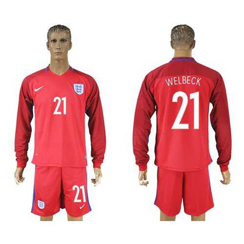 England #21 Welbeck Away Long Sleeves Soccer Country Jersey England #21 Welbeck Away Long Sleeves Soccer Country Jersey