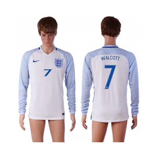 England #7 Walcott Home Long Sleeves Soccer Country Jersey England #7 Walcott Home Long Sleeves Soccer Country Jersey