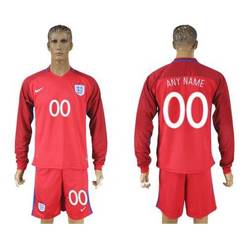 England Personalized Away Long Sleeve Soccer Country Jersey England Personalized Away Long Sleeve Soccer Country Jersey
