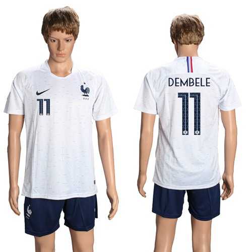 France #11 Dembele Away Soccer Country Jersey France #11 Dembele Away Soccer Country Jersey