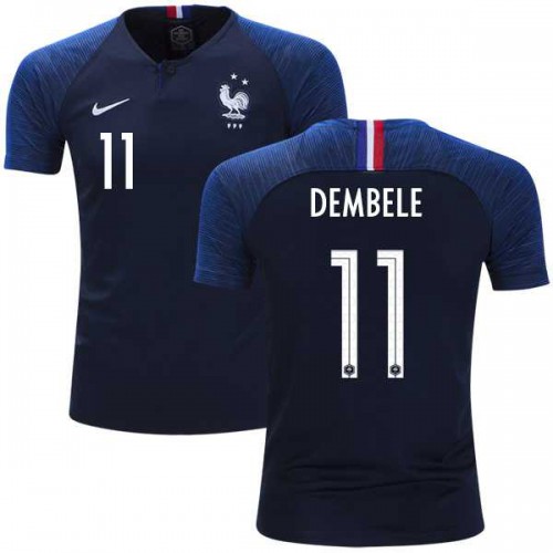 France #11 Dembele Home Kid Soccer Country Jersey France #11 Dembele Home Kid Soccer Country Jersey
