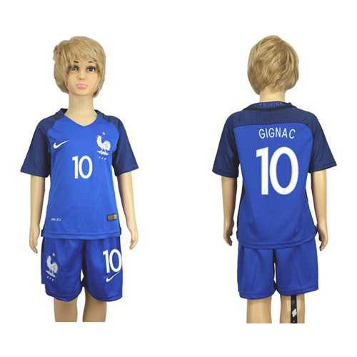 France #10 Gignac Home Kid Soccer Country Jersey France #10 Gignac Home Kid Soccer Country Jersey