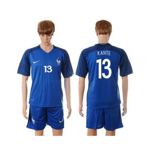 France #13 Kante Blue Soccer Country Jersey France #13 Kante Blue Soccer Country Jersey