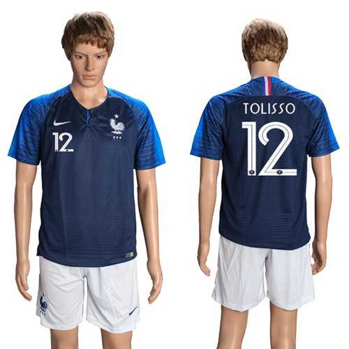 France #12 Tolisso Home Soccer Country Jersey France #12 Tolisso Home Soccer Country Jersey