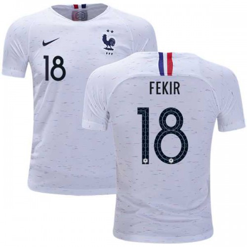 France #18 Fekir Away Kid Soccer Country Jersey France #18 Fekir Away Kid Soccer Country Jersey