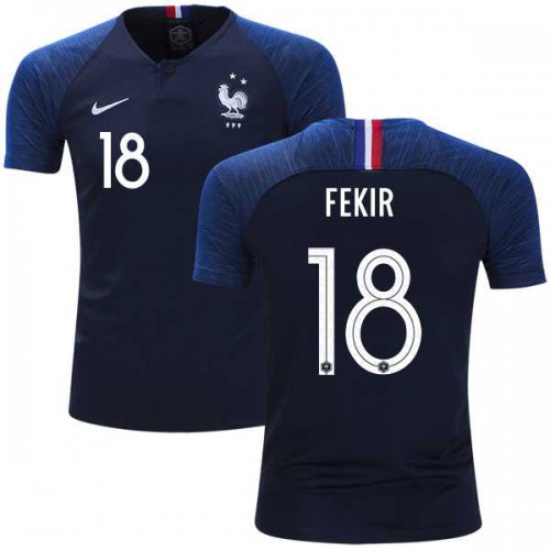 France #18 Fekir Home Kid Soccer Country Jersey France #18 Fekir Home Kid Soccer Country Jersey