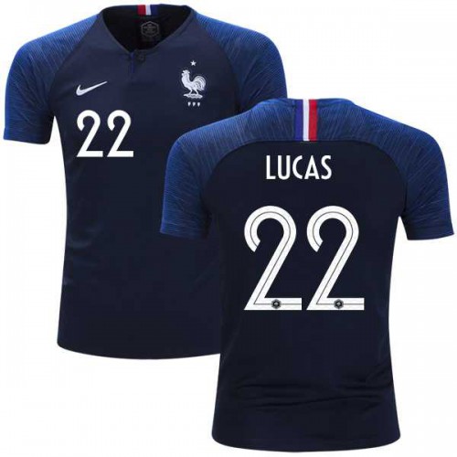 France #22 Lucas Home Kid Soccer Country Jersey France #22 Lucas Home Kid Soccer Country Jersey