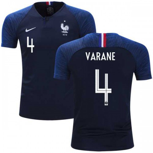 France #4 Varane Home Kid Soccer Country Jersey France #4 Varane Home Kid Soccer Country Jersey