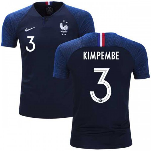 France #3 Kimpembe Home Kid Soccer Country Jersey France #3 Kimpembe Home Kid Soccer Country Jersey