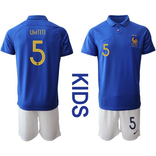 France #5 Umtiti 100th Anniversary Edition Kid Soccer Country Jersey France #5 Umtiti 100th Anniversary Edition Kid Soccer Country Jersey
