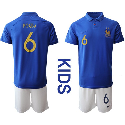 France #6 Pogba 100th Anniversary Edition Kid Soccer Country Jersey France #6 Pogba 100th Anniversary Edition Kid Soccer Country Jersey