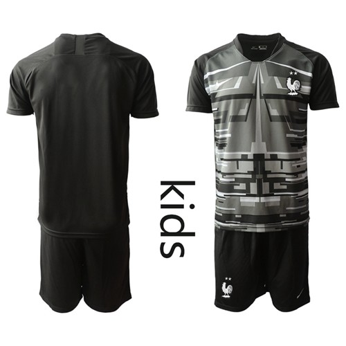 France Blank Black Goalkeeper Kid Soccer Country Jersey France Blank Black Goalkeeper Kid Soccer Country Jersey